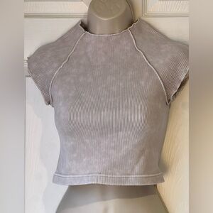 Zenana Stone Women's Large/XL
Cropped Cap Sleeves Stretch Bone Tan
Ribbed New